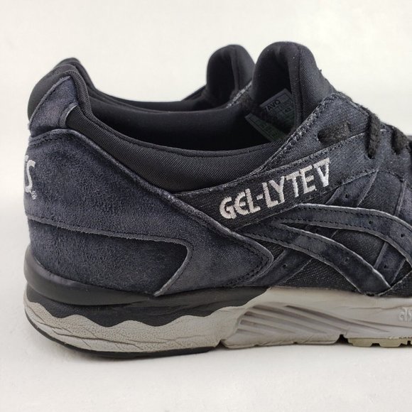 Asics Gel Lyte V Sneaker Mens 9.5 Black Gray Leather Lace Up Athletic Shoe H7AVQ - Picture 5 of 11